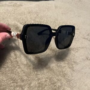 Burberry Black and Brown Square Sunglasses